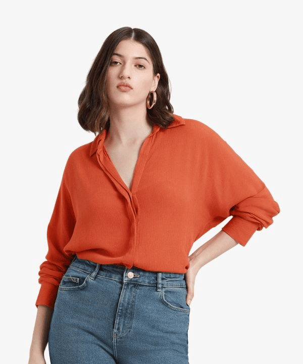 Chemisier Fluide - Orange Terre Cuite