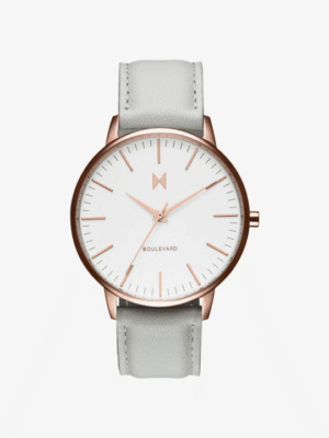 Montre Boulevard - Bracelet Cuir Gris